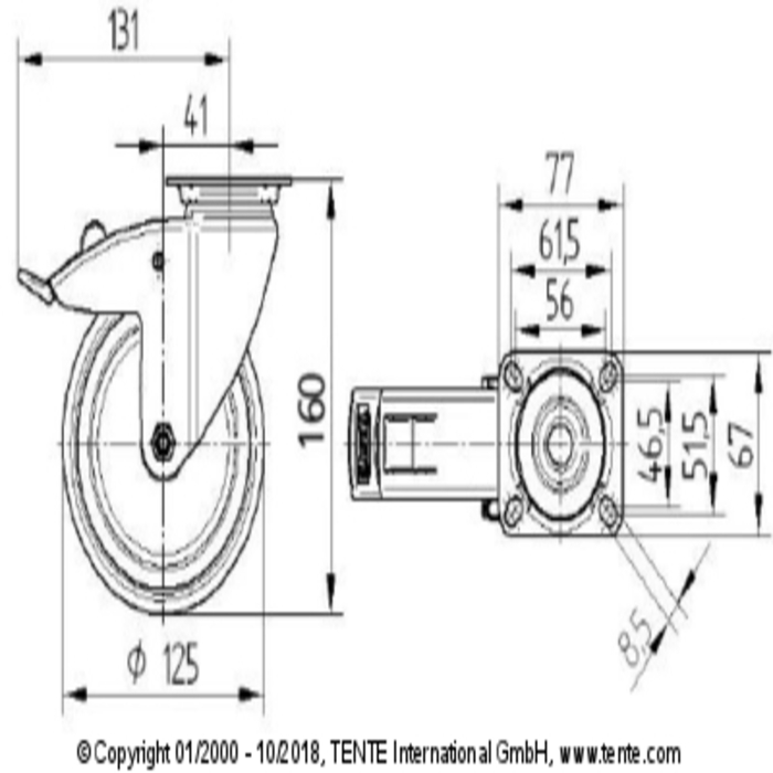 Rollers 125 plate fitting with brake