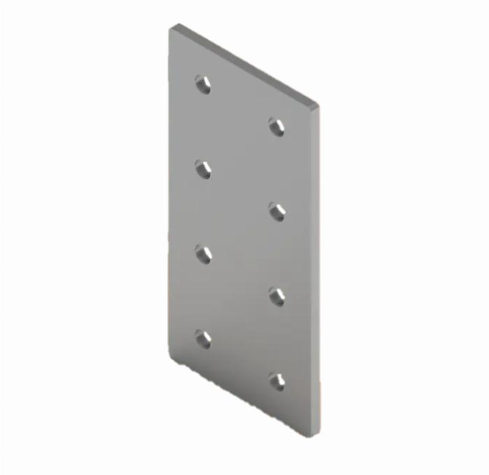 Placa de aluminio cortada con láser tiene un acabado muy preciso y es ideal para unir varios perfiles.