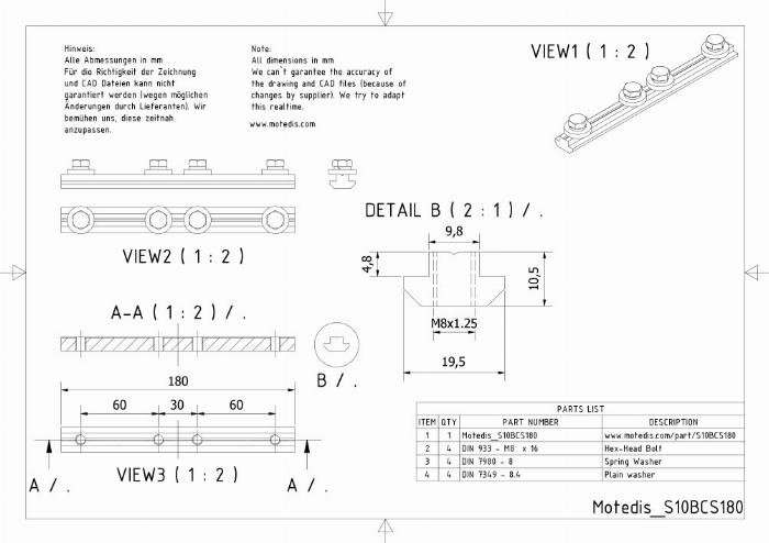 Conectors de tramos 180 con accs