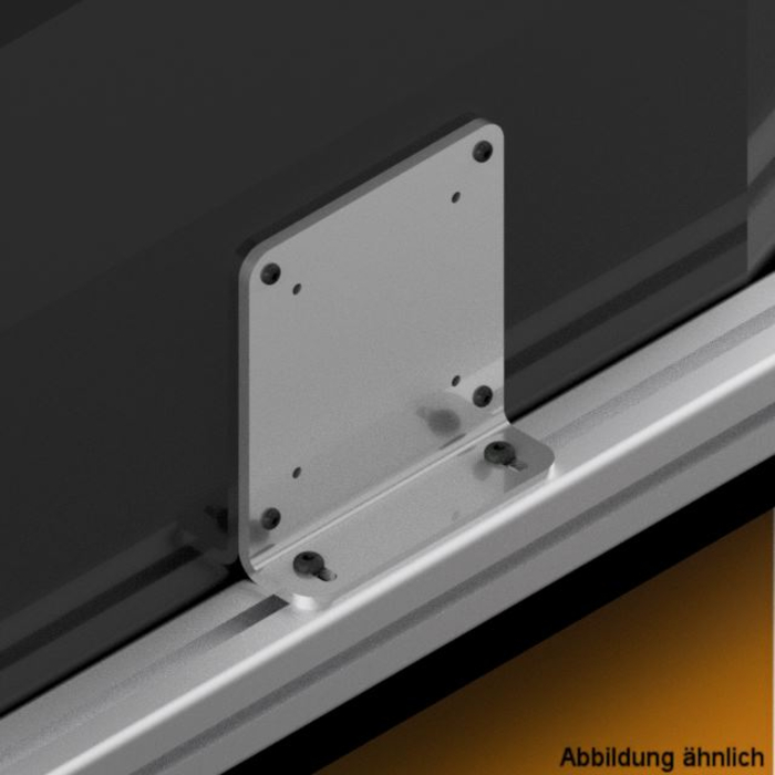 Universal Monitor Mount Alu lasered VESA 75+100 Aluminium 5mm or steel galvanized 3mm