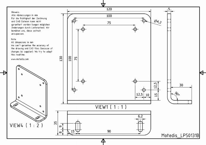 Universal Monitor Mount Alu lasered VESA 75+100 Aluminium 5mm or steel galvanized 3mm