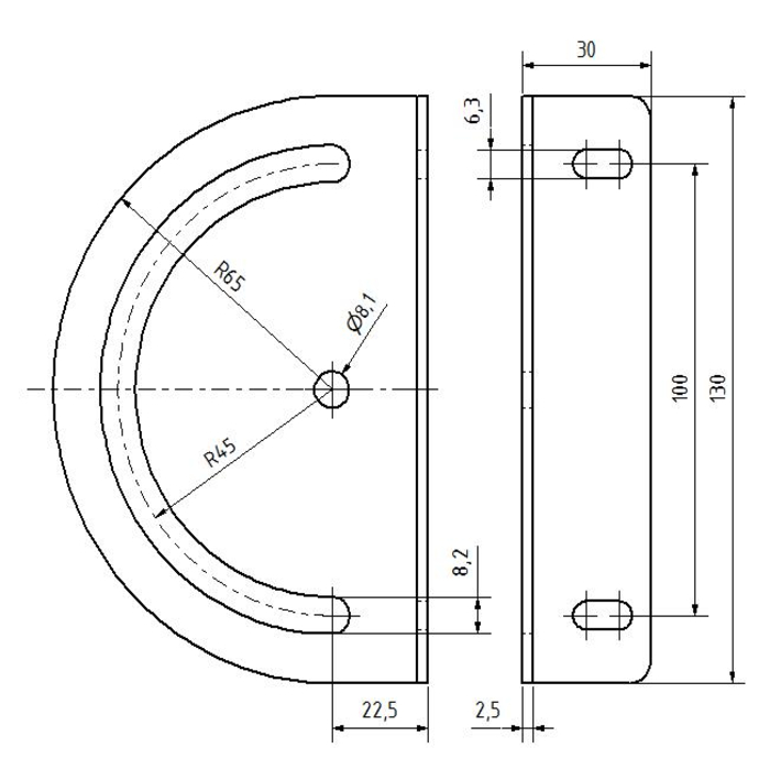 Swivel angle steel galvanized 130
