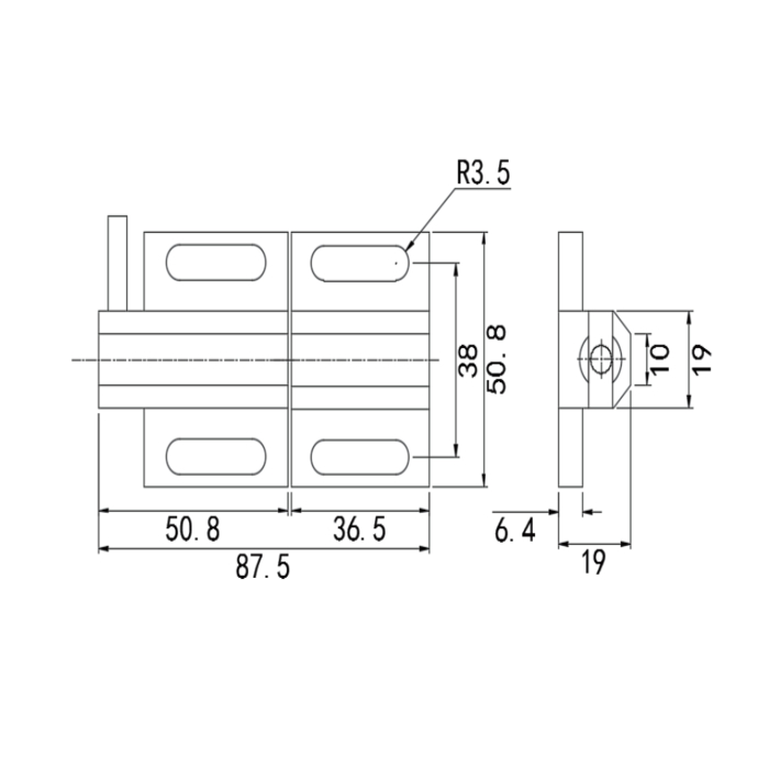 Cerrojo para el cierre fácil de puertas compatible Ranura 8/10 color plata