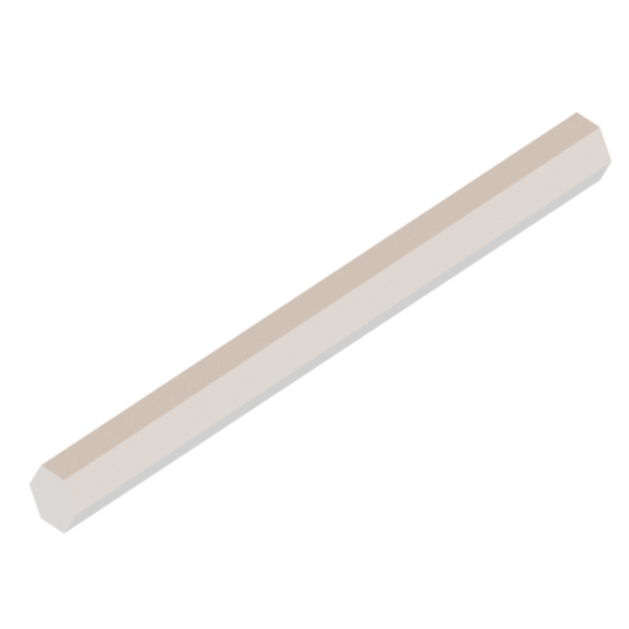 Hexágono de aluminio SW19 longitud 1000 mm