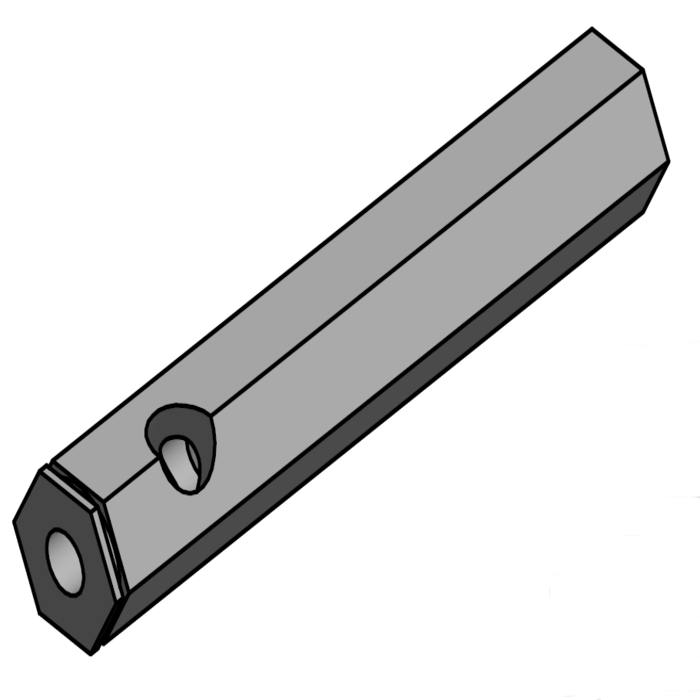 Eje hexágono de aluminio SW19 L=118,5mm - D11